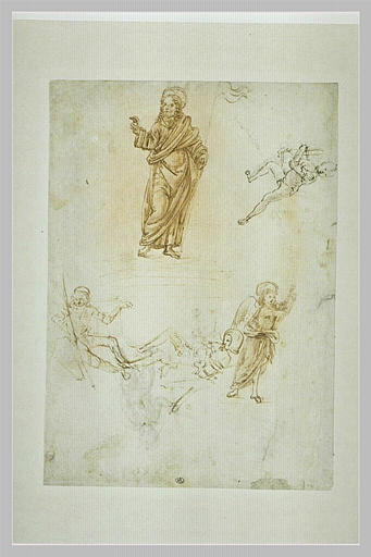 Résurrection du Christ ; un ange ; enfant nu courant vers la gauche_0