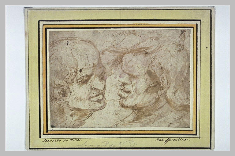 Etude de deux têtes d'hommes, et d'une petite figure_0