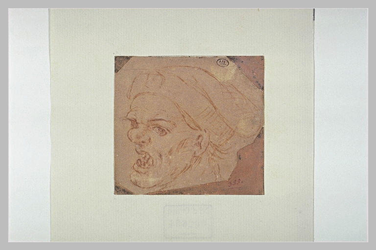 Etude d'une tête d'homme faisant la grimace_0