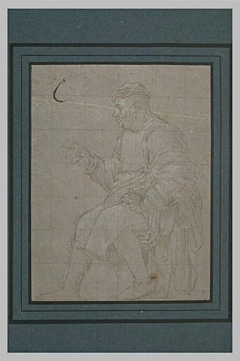 Homme assis vu de profil tourné vers la gauche_0