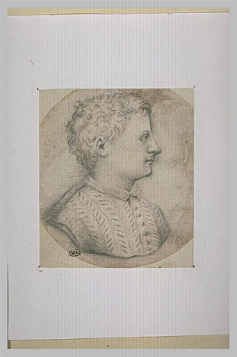 Tête de jeune homme, vue de profil, tournée vers la droite_0