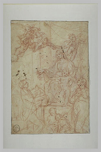 La Vierge et l'Enfant sur un trône entourés de deux saints_0