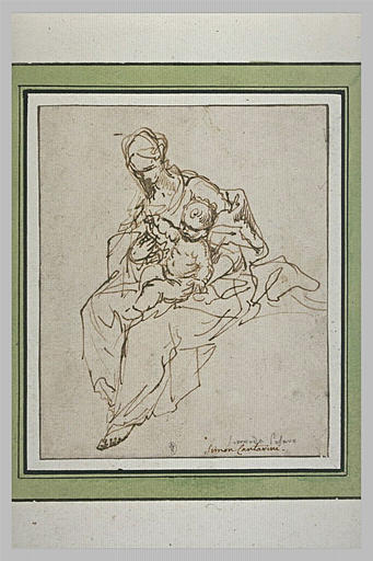 La Vierge assise avec l'Enfant Jésus sur les genoux_0