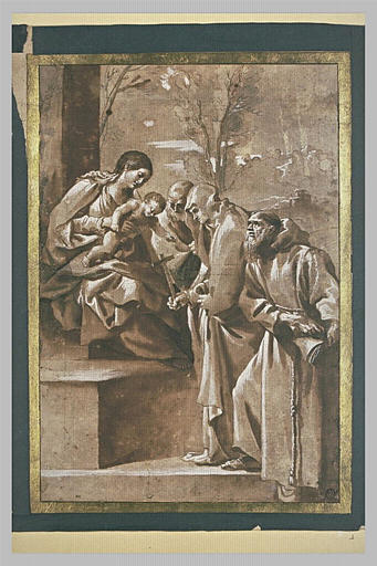 Saint François d'Assise, sainte Marthe et saint Joseph adorant l'Enfant_0