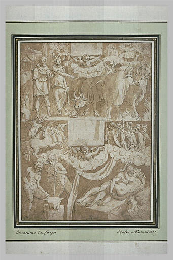 Scènes mythologiques : Mars et Vénus surpris dans les bras l'un de l'autre_0