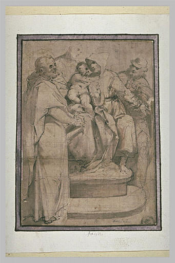 Vierge à l'Enfant adorée par saint Roch, saint Jean et saint François_0