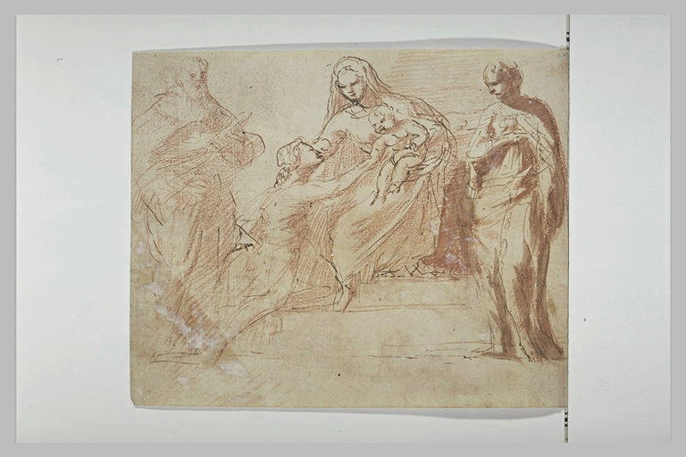 Vierge à l'Enfant adorée par deux saints et une sainte_0