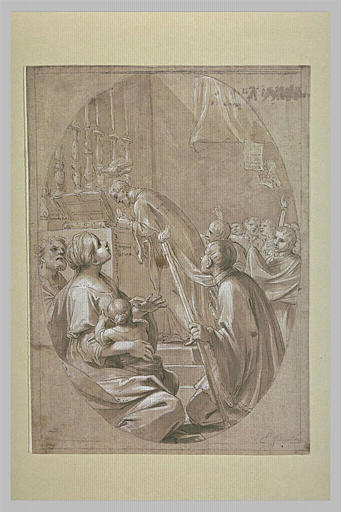 Apparition du Saint-Esprit au-dessus d'un prêtre communiant_0