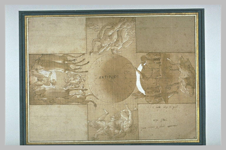 Les Antipodes: le globe terrestre, avec les chars de Diane et d'Apollon_0