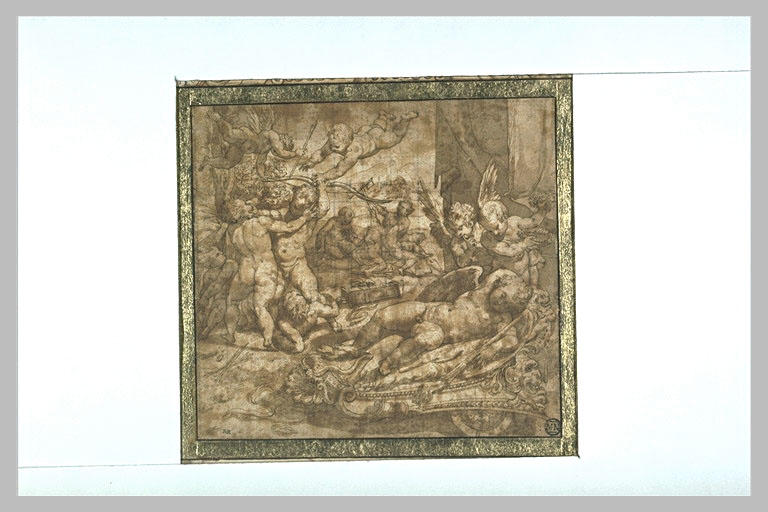 Putti désarmant Cupidon endormi sur son char_1