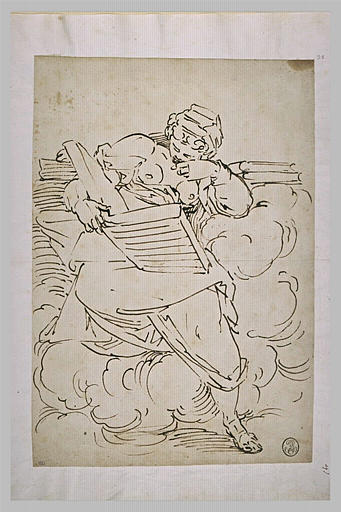 Sibylle assise sur des nuages, lisant_0