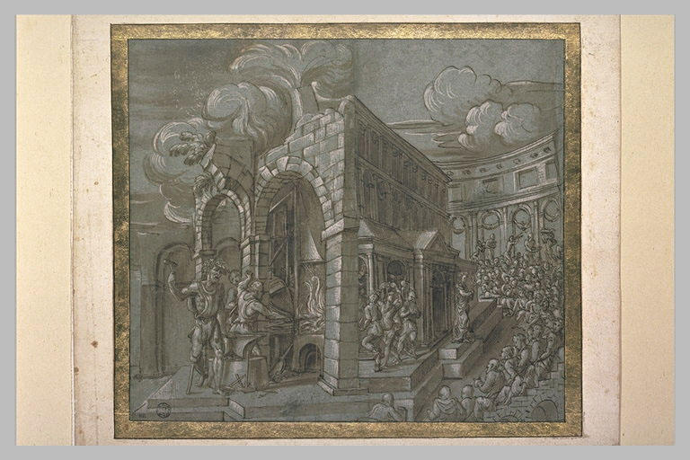 La Forge de Vulcain ; un théâtre à ciel ouvert avec de nombreux spectateurs_0
