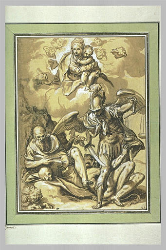 Apparition de la Vierge à l'Enfant à saint Jérôme et saint Michel archange_0