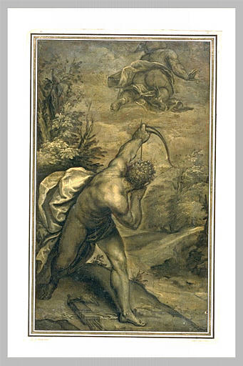 Apollon dirigeant des flèches contre Mercure_0