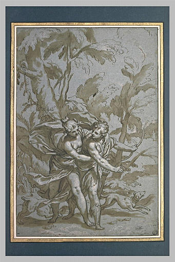 Vénus tente de dissuader Adonis de partir à la chasse_0