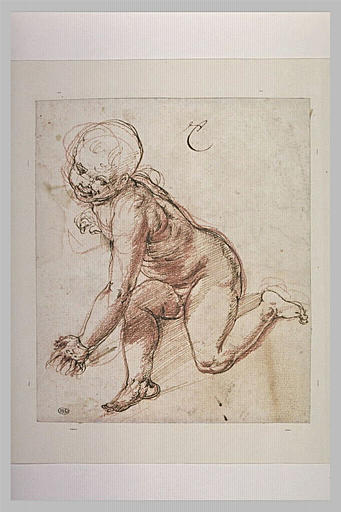 Un enfant nu, à genoux_0