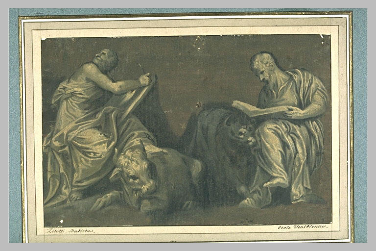 Saint Luc et saint Marc évangélistes, assis et écrivant_0