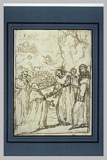 Saint Hyacinthe recevant l'habit de l'ordre des mains de saint Dominique_0