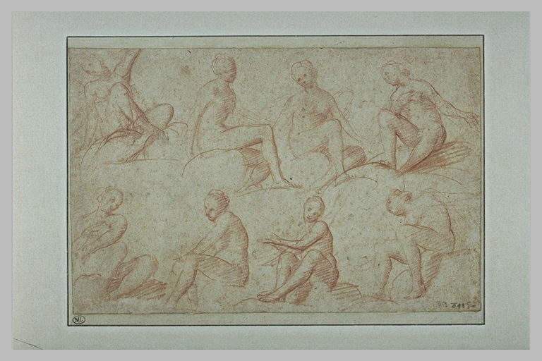 Huit figures nues, dans différentes attitudes, sur deux registres_0