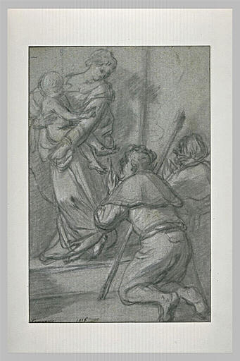 La Vierge avec l'Enfant Jésus adorée par deux pélerins_0