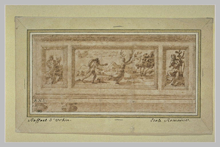 Frise : Apollon poursuivant Daphné entre Apollon et Marsyas_0