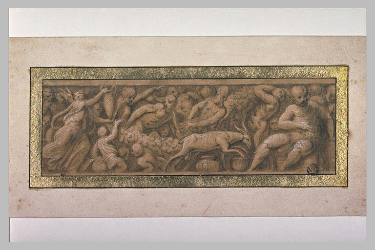 Frise composée de figures, d'animaux et de festons_0