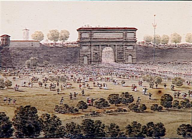 Vue de la ville de Milan le 15 mai 1796 ; Entré des troupes françaises dans la ville de Milan par la Porte Romaine, 15 mai 1796 (autre titre)_1