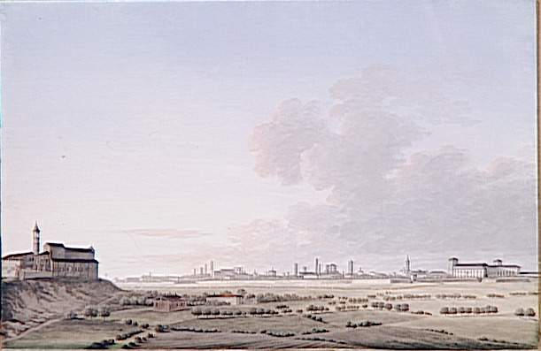 Vue de la ville de Pavie le 13 mai 1796 ; Vue de la ville de Pavie - entrée d'une division de l'armée française par la porte de Lodi le 13 mai 1796 (autre titre)_0