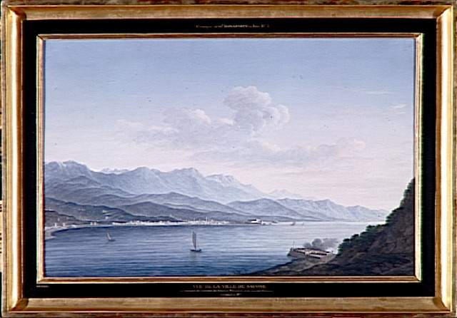 Vue de la ville de Savone le 9 avril 1796 ; Arrivée du général Bonaparte et de son quartier-général en vue de la ville de Savone, 9 avril 1796 (autre titre)_0