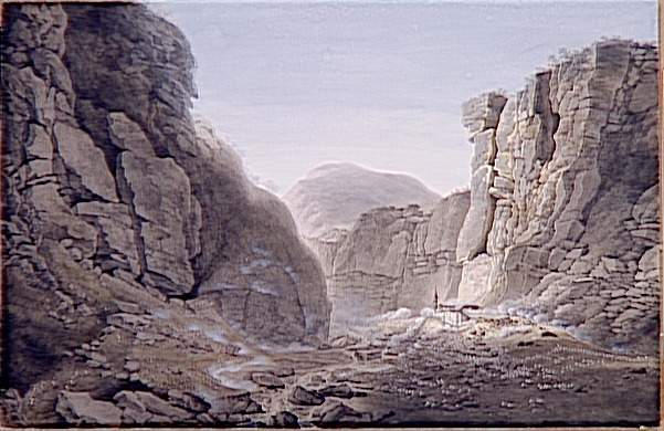 Vue du village de Primolano dans la vallée de la Brenta le 7 septembre 1796 ; Le Général Bonaparte force les retranchements du fort de Covolo dans la gorge de La Brenta le 7 septembre 1796 (autre titre)_0