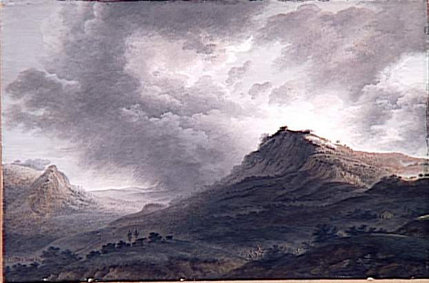 Première vue du vieux château de Cosseria le 13 avril 1796 ; Première vue du château de Cossaria où le général Provera est bloqué avec ses troupes par le général Augereau le 13 avril 1796 (autre titre)_0