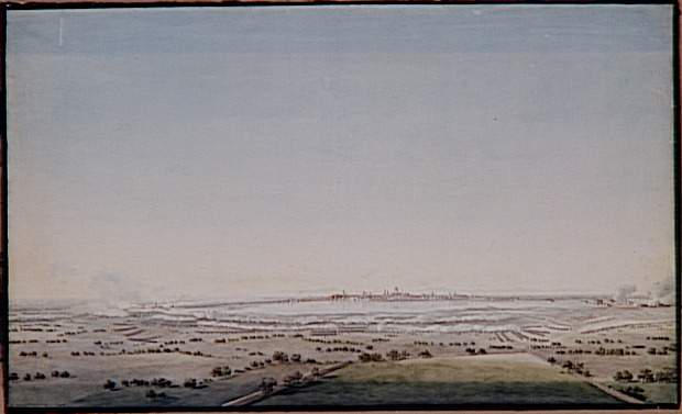 Vue de la place de Mantoue, entre le faubourg Saint-Georges et la citadelle ; Vue des environs de Mantoue entre les faubourgs Saint-Georges et la citadelle où les français, vainqueurs à Rivoli, font mettre bas les armes au corps du général Provera qui venait au secours de la place- 16 janvier 1797 (autre titre)_0