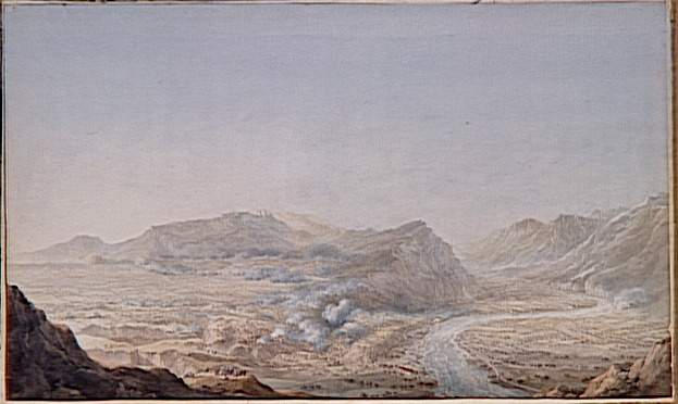 Vue de Rivoli avec une partie de la vallée de l'Adige le 14 janvier 1797 ; Vue de la bataille de Rivoli avec une partie de la vallée de l'Adige, au moment où l'armée française, reprend l'offensive et gagne la bataille, 14 janvier 1797 (autre titre)_0