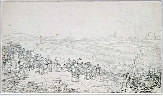 Vue d'Ulm, au moment de l'attaque de la ville par l'armée française ; La capitulation d'Ulm, le 20 octobre 1805 - Napoléon Ier recevant la reddition du Maréchal Mack (autre titre)_0