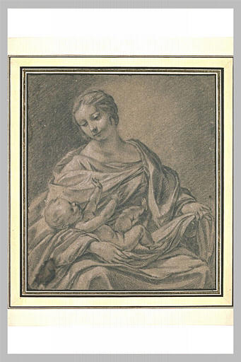 La Vierge assise avec l'Enfant couché sur ses genoux_0