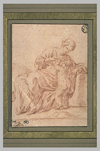 La Vierge assise, penchée, allaitant l'Enfant_0