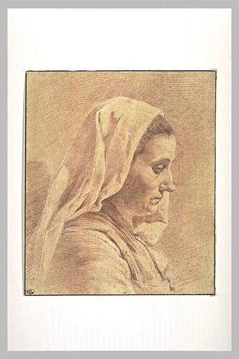 Buste de femme, de profil vers la droite_0