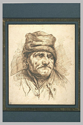 Tête de vieillard, coiffé d'un bonnet_0