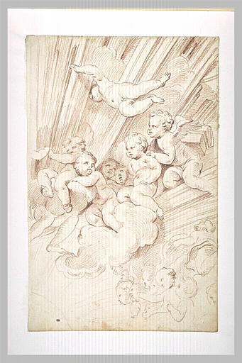 Anges parmi les nuages : fragment de la chaire de Saint-Pierre du Vatican_0