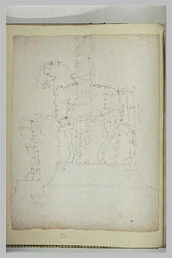 Statue équestre de Louis XIII, avec indications de mesures_0