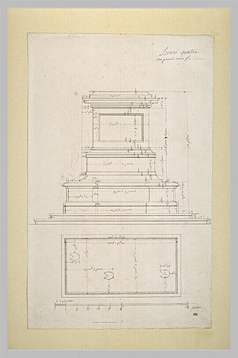 Elévation et plan de la base de la statue de Henri IV_0