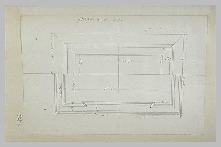 Plan de la corniche du piédestal de la statue équestre de Louis XV_0