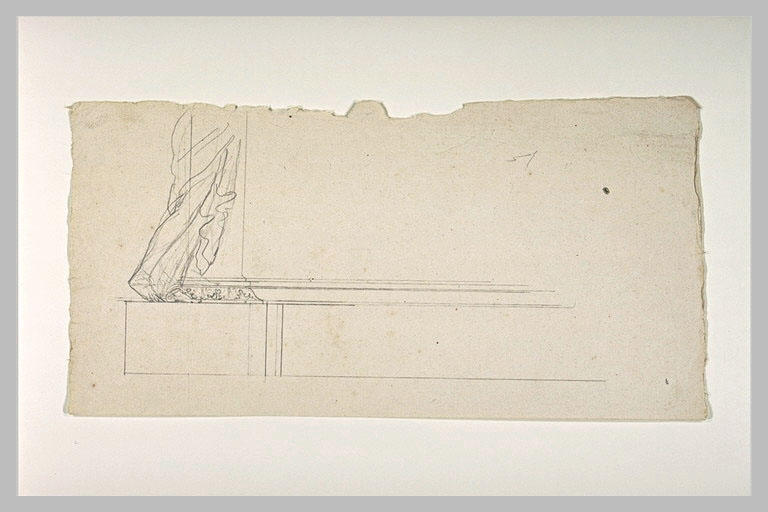 Croquis de la base du piédestal de la statue équestre de Louis XV_0