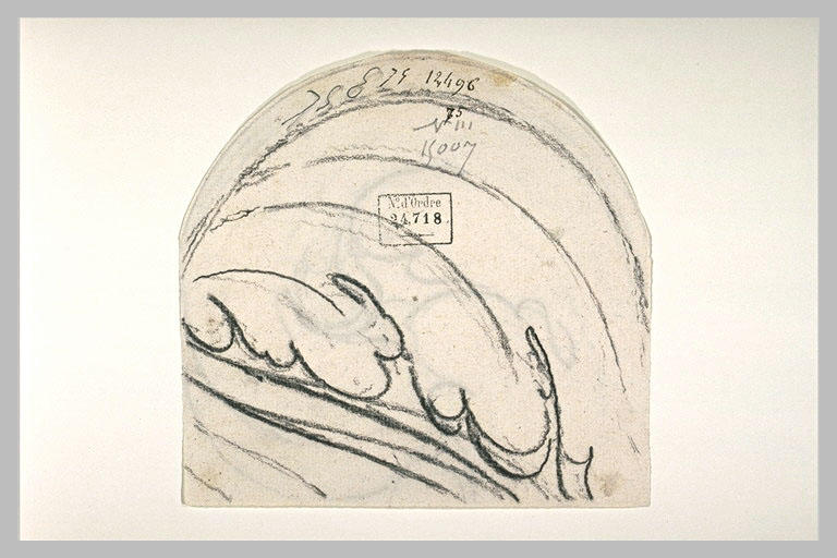 Étude d'une feuille décorative pour la statue équestre de Louis XV_0