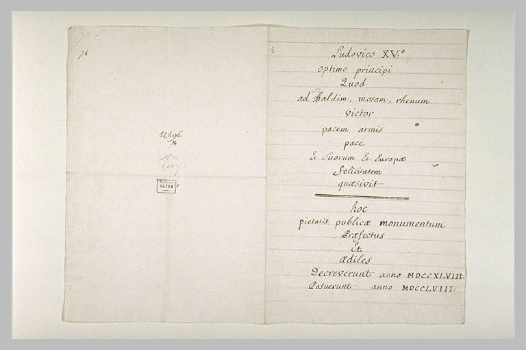 Projets d'inscription pour la statue équestre de Louis XV_0