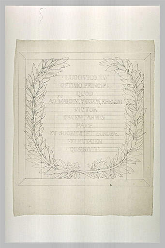 Ecusson entouré de feuilles de laurier_0