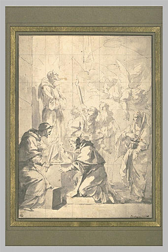 Le Pape Nicolas V visitant à Assise le tombeau de saint François_0