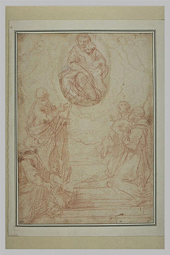 La Vierge adorée par des saints et un donateur et son fils (?)_0