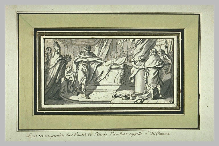Louis VI allant prendre sur l'autel de saint Denis l'étendard oriflamme_0