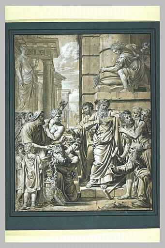 Saint Paul et saint Barnabé refusant de se laisser adorer à Lystre (étude pour un tableau de mai)_0